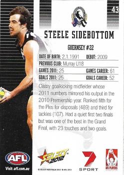 2012 Select AFL Champions #43 Steele Sidebottom Back